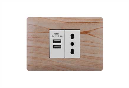 Touch light switch 1 compartment with cherry wood panel - BEP24 - floor  sockets, switches, sockets & accessories