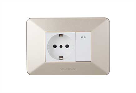 Touch light switch 1 compartment with cherry wood panel - BEP24 - floor  sockets, switches, sockets & accessories