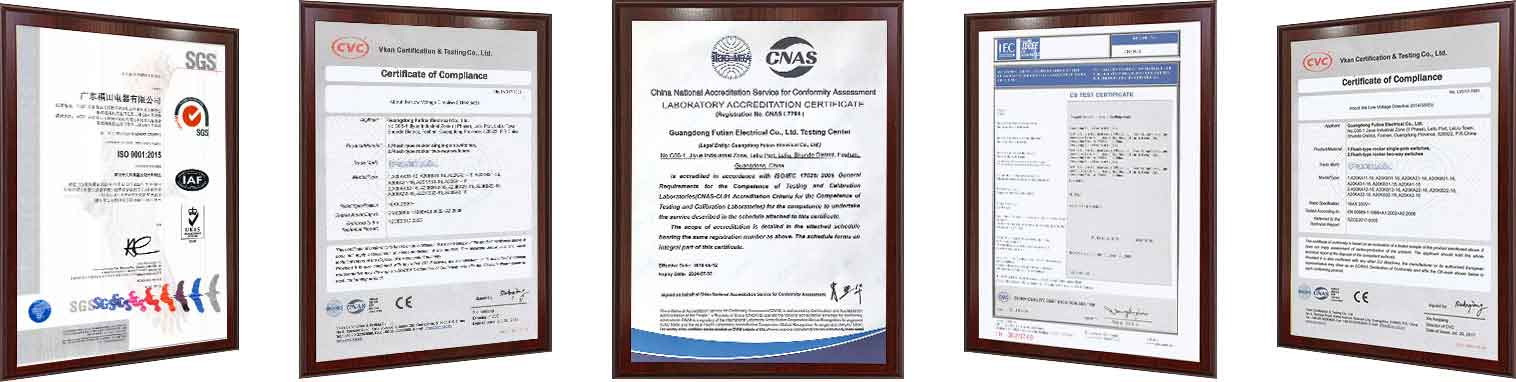 Futina's Wiring Devices Quality Certificates