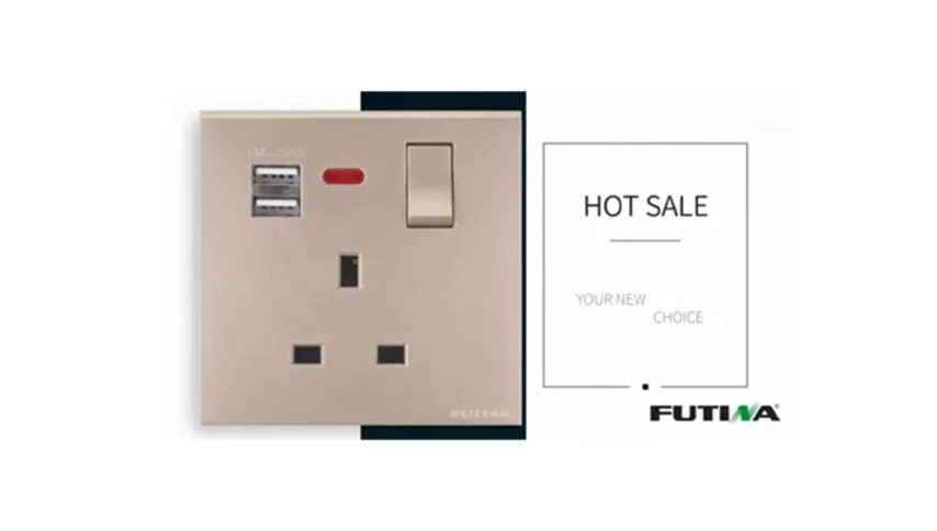 Futina British Standard Switch And Socket Wiring Device UK Type N21 Big Rocker