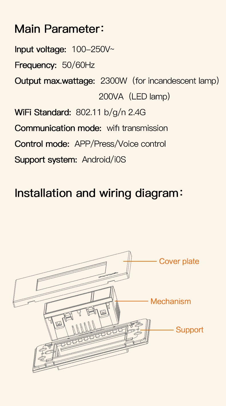 highlight of h100s wifi smart switch 4