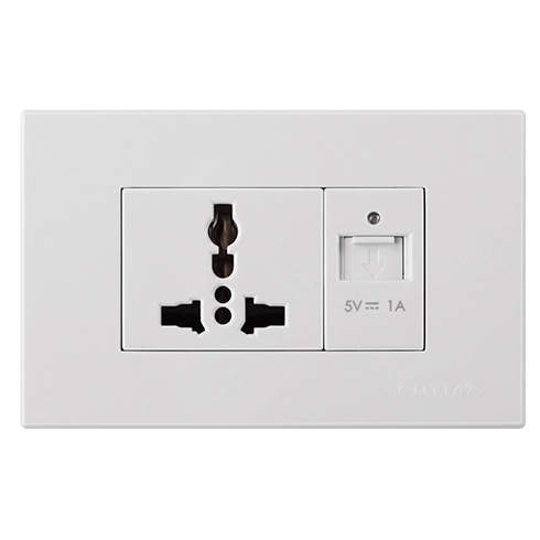 Flat White Plate Switches And Sockets, 10/16/ Amp Power Socket And ...